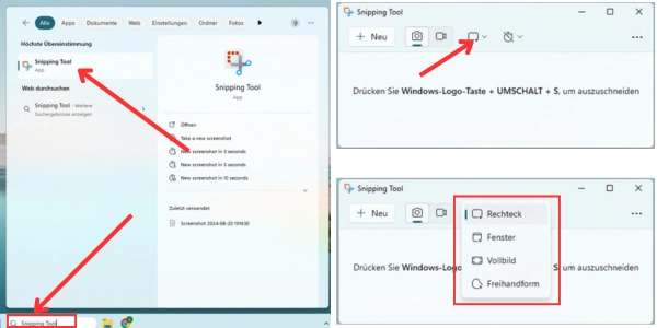 Snipping-Tool verwenden